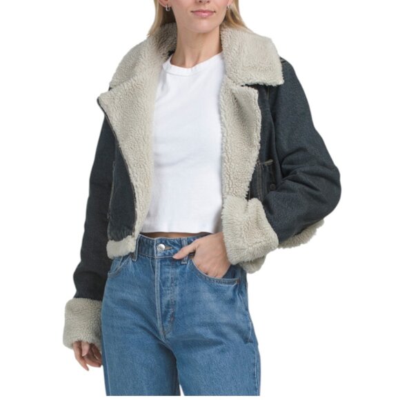 ABRAND Nightlife Denim Sherpa Quinn Jacket - Picture 1 of 2